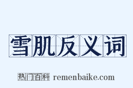 雪肌反义词是什么意思的图片